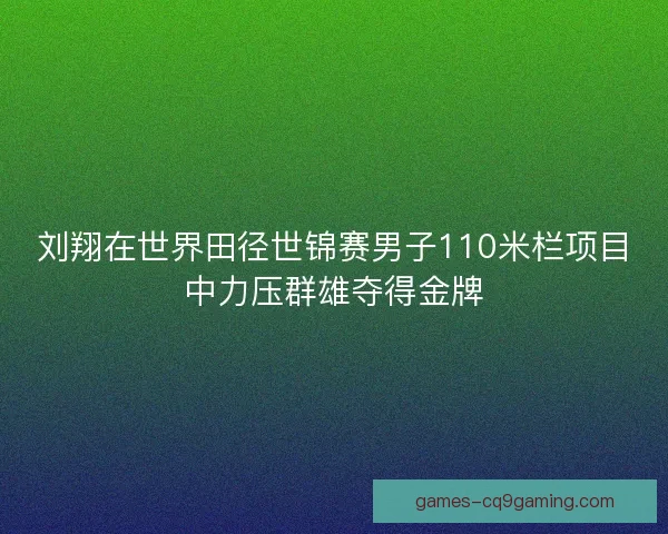 刘翔在世界田径世锦赛男子110米栏项目中力压群雄夺得金牌