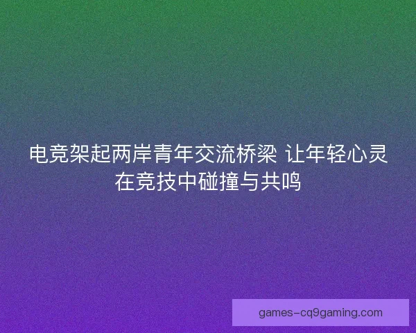 电竞架起两岸青年交流桥梁 让年轻心灵在竞技中碰撞与共鸣