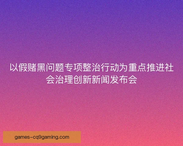 以假赌黑问题专项整治行动为重点推进社会治理创新新闻发布会